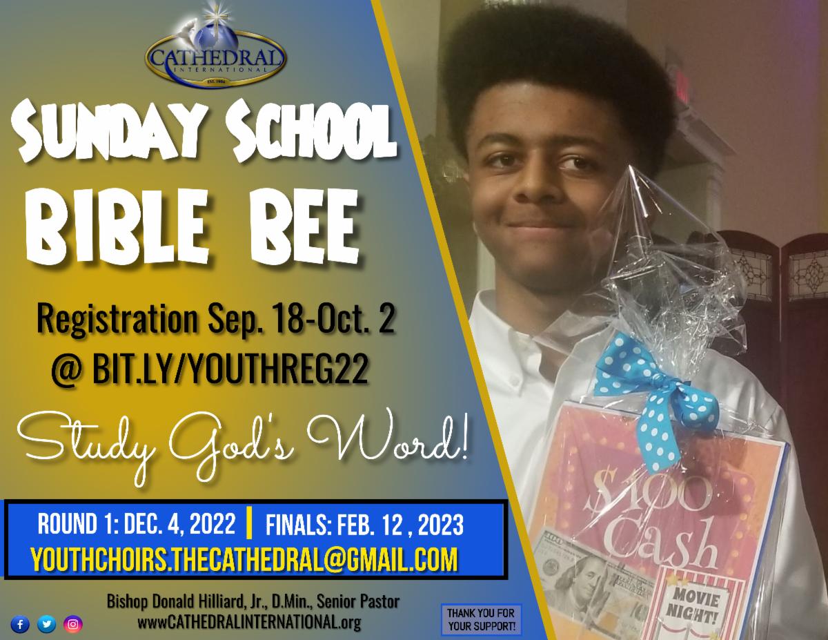 Sunday School Bible Bee Registration Cathedral International